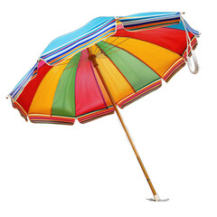 theme summer and isolated on a white background Colorful beach umbrella-PNG