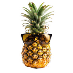 Pineapple wearing sunglasses theme summer and isolated on a white background-PNG (1)