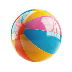 Beach ball in mid-air theme summer and isolated on a white background-PNG