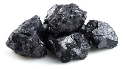 Obraz premium Coal on a white background