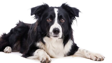 Border collie isolated on white background