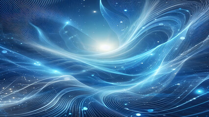 Abstract background a blue wavy lines in a blue background