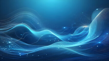 Abstract background a blue wavy lines in a blue background