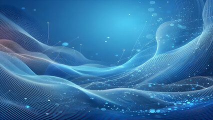 Abstract background a blue wavy lines in a blue background