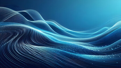 Abstract background a blue wavy lines in a blue background
