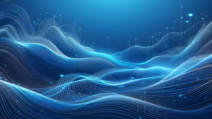Abstract background a blue wavy lines in a blue background