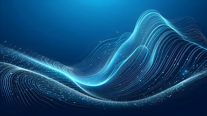 Abstract background a blue wavy lines in a blue background