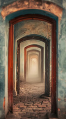 Surreal Turkish doorways optical illusion, nested design