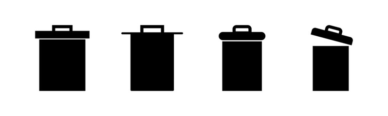 Trash icon set. trash can icon. delete icon vector. garbage