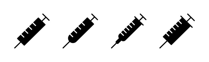 Syringe icon set. injection icon vector.