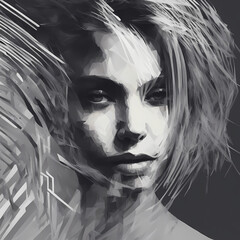 Fototapeta premium black and white portrait of a person