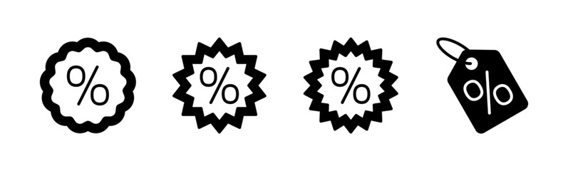 Discount icon set. Discount tag icon.