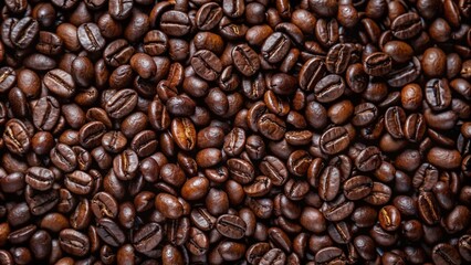 photo macro close up texture of roasted coffee beans dark