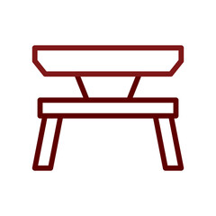 Table icon duocolor brown
