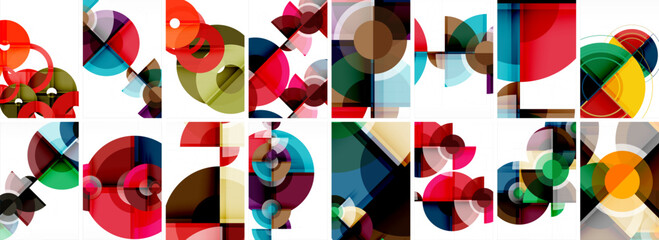 Trendy minimal colorful geometric shapes. Abstract background collection. Vector Illustration For Wallpaper, Banner, Background, Card, Book Illustration, landing page