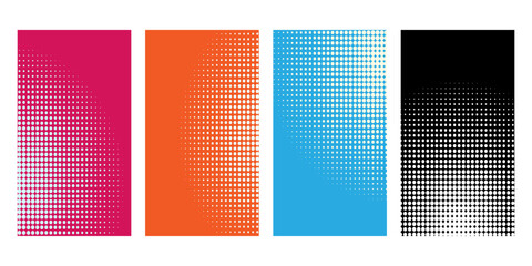 Set Vector Abstract Half-Tone Backgrounds in different colours