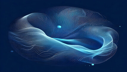 Abstract background a blue wavy lines in a blue background