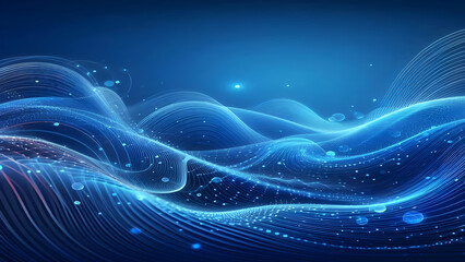 Abstract background a blue wavy lines in a blue background