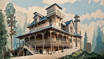 Fototapeta premium House, room, model house, interior, architecture, Generative AI