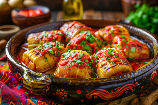 Entomatadas with red sauce