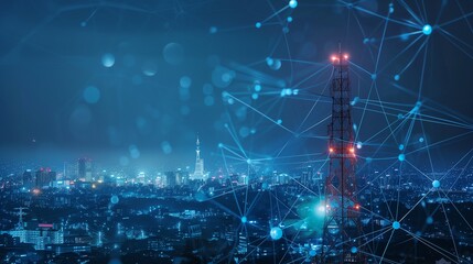 Fototapeta premium AI and ML Revolutionizing Antenna Pole Management: Monitoring, Predictive Maintenance, and Optimization