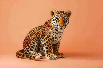 Fototapeta premium leopard isolated on color background