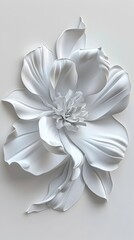 3D Rendered Foam Flower Sculpture on Isolated White Background