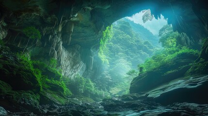 Mystical Portal A mystical portal in the depths of a cave, capturing the allure of the unknown and the possibility of adventure
