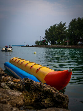 Banana boat on Pari Island, Indonesia