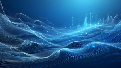 Abstract background a blue wavy lines in a blue background