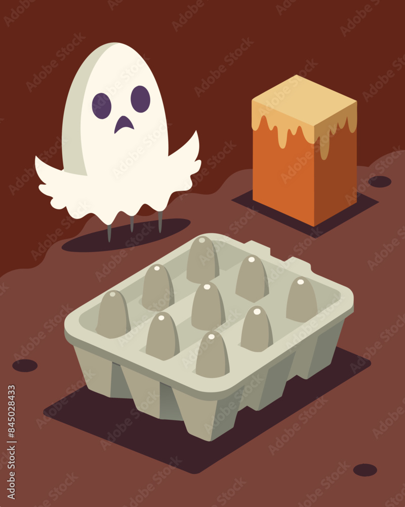 Poster it looked like a ghost town in there with empty egg tray and barren dairy compartments.. vector illu