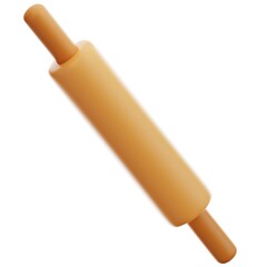 3d icon rolling pin on the white background
