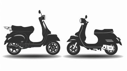 Obraz premium Two black scooters side by side