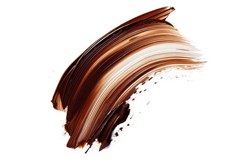 Painting of Brown Brush Stroke Isolated on White Background, Chocolate Color Stroke