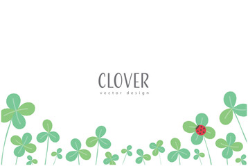 クローバーとてんとう虫の背景イラスト © ichico