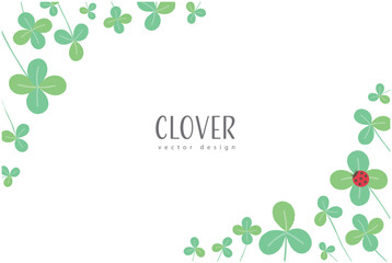 クローバーとてんとう虫の背景イラスト