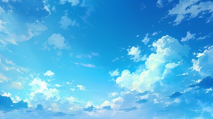 Beautiful Clouds in a Clear Blue Sky