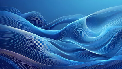 Abstract background a blue wavy lines in a blue background
