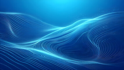 Abstract background a blue wavy lines in a blue background