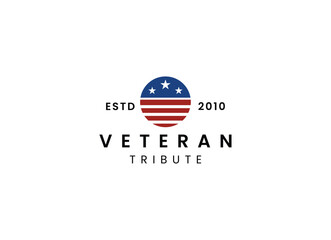 American USA military veteran tribute logo design