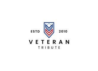 American USA military veteran tribute logo design