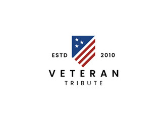 American USA military veteran tribute logo design