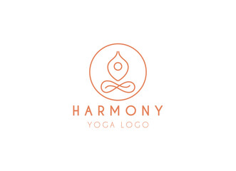 Design of yoga create balance logo vector