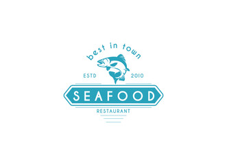 Fish seafood restaurant logo design. Fresh fish logo design