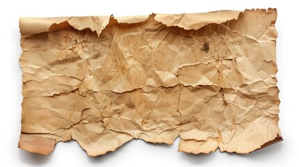 Fototapeta premium Aged paper separated on white backdrop with clipping path