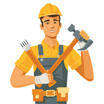 recommend clip art: Man with hammer flat icon