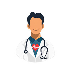 Fototapeta premium Doctor with heart flat icon