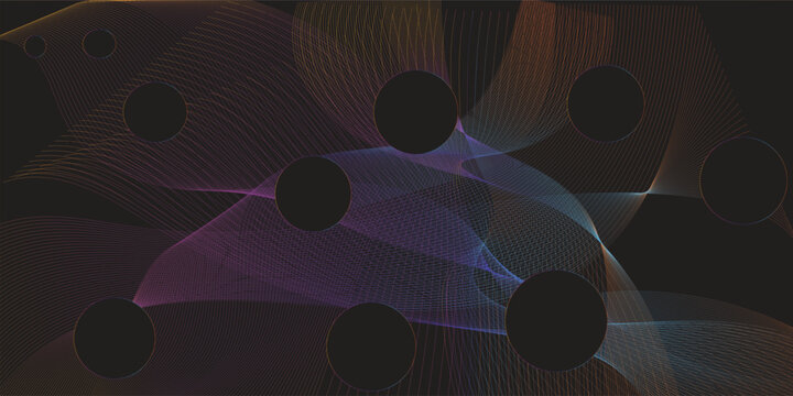 Abstract geometric dark blue wide banner layout design. Dark modern navy blue wide banner background with geometric shapes decration