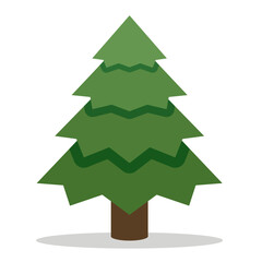 Simple pine tree icon for coniferous, forest or landscape