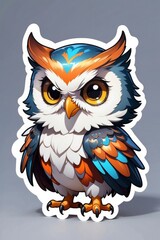 Cartoon Owl with Brightly Colored Feathers